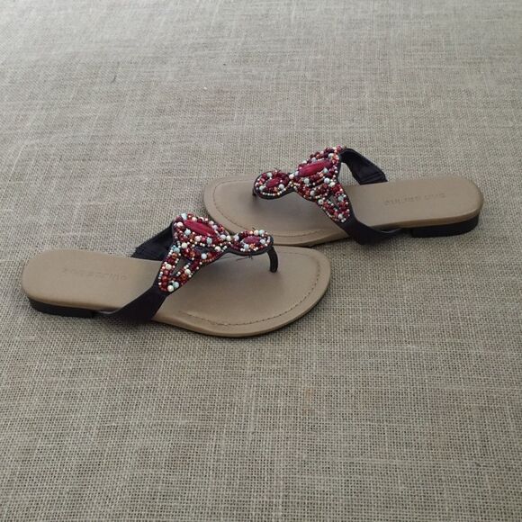 Ann Marino Beaded Flat Sandal - Picture 3 of 5